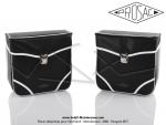 Sacoches  Prosac  P01E Noires - Finitions  liserets blancs - Coins Noirs - Fixation  crochets - Spciales pour VloSoleX (la paire)