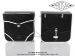 Sacoches  Prosac  P01E Noires - Finitions  liserets blancs - Coins Noirs - Fixation  crochets - Spciales pour VloSoleX (la paire)