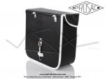 Sacoches  Prosac  P01E Noires - Finitions  liserets blancs - Coins Noirs - Fixation  crochets - Spciales pour VloSoleX (la paire)