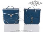 Sacoches Prosac P01 Bleu SoleX  06  - Finitions  Vichy - Fixation  crochets -  Prosac  - Spciales VloSoleX (la paire)