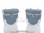 Sacoches Narbel N02 Bleues claires - Finitions blanches - Fixation par crochets - Spciales pour VloVap bleu (...) (la paire)