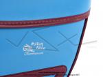 Sacoches  Chamrousse  C02 Bleues (finitions Bordeau) inclines - Fixation par crochets - Spciales pour Mobylette Motobcane / Motoconfort MobyX X7 sans clignotants (la paire)