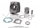 Cylindre / Piston (Kit) - 40mm - 50cc - Alu - T6 (6 transferts) - avec trou de dcompresseur - pour Peugeot FOX / FXR / 103 (...)