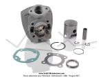 Cylindre / Piston (Kit) - 40mm - 50cc - Alu - T6 (6 transferts) - avec trou de dcompresseur - pour Peugeot FOX / FXR / 103 (...)