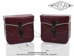 Sacoches  Prosac  P03 - Bordeaux - Finitions  Vichy  - Fixation par sangles - pour Mobylettes Motobcane / MBK / Peugeot / VloSoleX (la paire)
