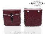 Sacoches  Prosac  P03 - Bordeaux - Finitions  Vichy  - Fixation par sangles - pour Mobylettes Motobcane / MBK / Peugeot / VloSoleX (la paire)