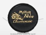 Sacoches  Chamrousse  C03 Blanches - Finitions noires - Fixation par sangles cuirs - pour Mobylette Motobcane / MBK / Peugeot (tous modles) (la paire)