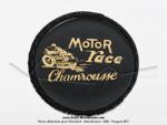 Sacoches C03 Blanches - Finitions noires - Fixation par sangles cuirs -  Chamrousse  - pour Mobylette Motobcane / MBK / Peugeot (tous modles) (la paire)
