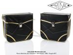 Sacoches  Prosac  P01E Noires - Finitions  lisers dors - Coins Noirs - Fixation  crochets - Spciales pour VloSoleX (la paire)