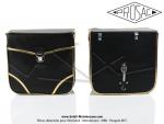 Sacoches  Prosac  P01E Noires - Finitions  lisers dors - Coins Noirs - Fixation  crochets - Spciales pour VloSoleX (la paire)