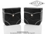 Sacoches P01E Noires - Finitions Vichy - Fixation  crochets -  Prosac  - Spciales VloSoleX (la paire)