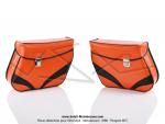 Sacoches S01 Oranges (finitions noires) inclines - Fixation par crochets - Spciales pour VloSoleX 5000 / 6000