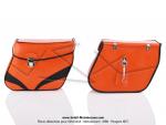 Sacoches S01 Oranges (finitions noires) inclines - Fixation par crochets - Spciales pour VloSoleX 5000 / 6000