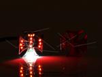 Feu rouge arrire - Croix de Malte - Petit modle - Embase chrome