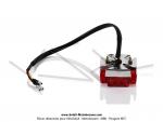 Feu rouge arrire - Croix de Malte - Petit modle - Embase chrome