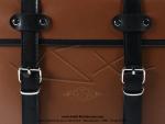 Sacoches  Prosac  P04 - Marron - Finitions Noires - Fixation par sangles - pour Mobylettes Motobcane / MBK / Peugeot / VloSoleX (la paire)