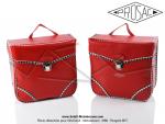 Sacoches  Prosac  P01 Rouge  02  - Finitions  Vichy - Fixation  crochets - Spciales pour VloSoleX (la paire)