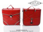 Sacoches  Prosac  P01 Rouge  02  - Finitions  Vichy - Fixation  crochets - Spciales pour VloSoleX (la paire)