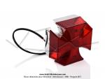 Feu rouge arrire - Croix de Malte - Gros modle - Embase chrome