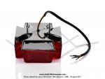 Feu rouge arrire - Croix de Malte - Gros modle - Embase chrome