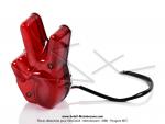 Feu rouge arrire - 2 doigts  Victoire  - Gros modle - Embase chrome