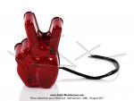 Feu rouge arrire - 2 doigts  Victoire  - Gros modle - Embase chrome