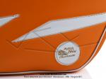 Sacoches  Chamrousse  C01 Oranges (finitions blanches) inclines - Fixation par sangles cuir - (la paire)