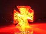 Feu rouge arrire - Croix de Malte - Gros modle - Embase chrome