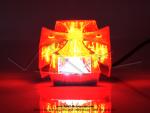 Feu rouge arrire - Croix de Malte - Gros modle - Embase chrome