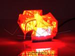 Feu rouge arrire - Croix de Malte - Gros modle - Embase chrome