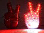 Feu rouge arrire - 2 doigts  Victoire  - Gros modle - Embase chrome