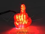 Feu rouge arrire - Doigt d'honneur  Fuck  - Petit modle - Embase chrome
