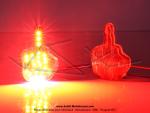 Feu rouge arrire - Doigt d'honneur  Fuck  - Petit modle - Embase chrome
