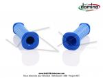 Poignes de guidon (Revtement) - DOMINO - embouts carrs - Bleues - PVC - Lg. 122mm (la paire)