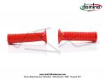 Poignes de guidon (Revtement) - DOMINO - embouts carrs - Rouges - PVC - Lg. 122mm (la paire)