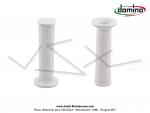 Poignes de guidon (Revtement) - DOMINO - embouts carrs - Blanches - PVC - Lg. 122mm (la paire)