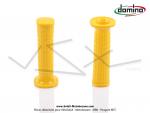 Poignes de guidon (Revtement) - DOMINO - embouts carrs - Jaunes - PVC - Lg. 122mm (la paire)