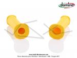 Poignes de guidon (Revtement) - DOMINO - embouts carrs - Jaunes - PVC - Lg. 122mm (la paire)