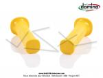 Poignes de guidon (Revtement) - DOMINO - embouts carrs - Jaunes - PVC - Lg. 122mm (la paire)