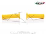 Poignes de guidon (Revtement) - DOMINO - embouts carrs - Jaunes - PVC - Lg. 122mm (la paire)