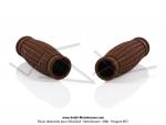 Poignes de guidon - Caoutchouc - Marrons - Gaufres - pour VloSoleX 45cc / 330 (la paire)