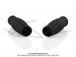 Poignes de guidon - Caoutchouc - Noires - Gaufres - pour VloSoleX 45cc / 330 (la paire)