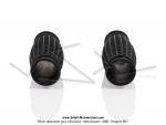 Poignes de guidon - Caoutchouc - Noires - Gaufres - pour VloSoleX 45cc / 330 (la paire)