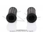 Poignes de guidon type CLB 1er modle - Noires - Lg. 110mm - 21 / 24 - pour Peugeot 101 / 102 / 103 / 104 / 105 / GL10 / GT10 (...)