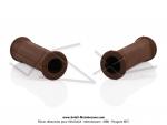 Poignes de guidon - Marrons - avec logo M - Lg. 100mm - 21 / 24 - pour Mobylette Motobcane / Motoconfort AV3 (...)