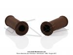 Poignes de guidon - Marrons - avec logo M - Lg. 100mm - 21 / 24 - pour Mobylette Motobcane / Motoconfort AV3 (...)