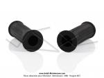 Poignes de guidon - Noires - avec logo M - Lg. 100mm - 21 / 24 - pour Mobylette Motobcane / Motoconfort AV3 / AV3x (la paire)