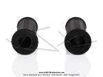 Poignes de guidon - Noires - avec logo M - Lg. 100mm - 21 / 24 - pour Mobylette Motobcane / Motoconfort AV3 / AV3x (la paire)