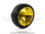 Phare avant 160 sans interrupteur - tout noir - Vitre jaune