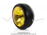 Phare avant 160 sans interrupteur - tout noir - Vitre jaune
